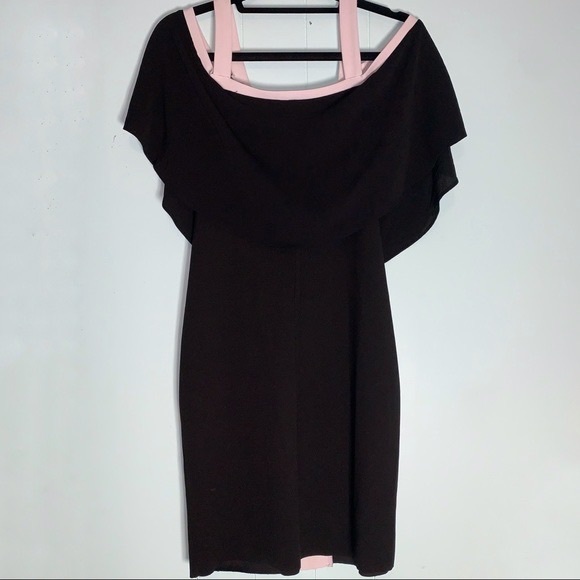 Zara W/B Collection Two Tone Cold-Shoulder Dress - Picture 2 of 4